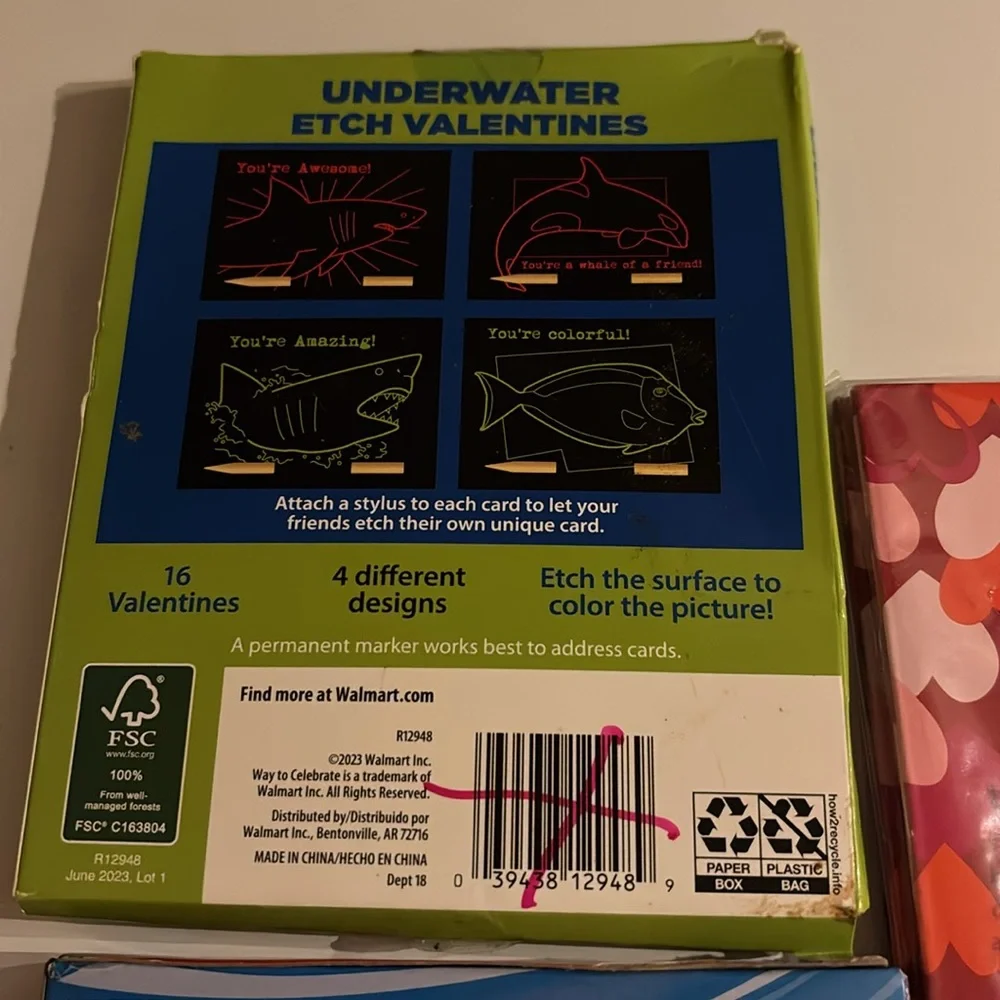 NWT Marvel Spider-Man & Etch Underwater Valentine’s, Valentine’s Day Treat Boxes